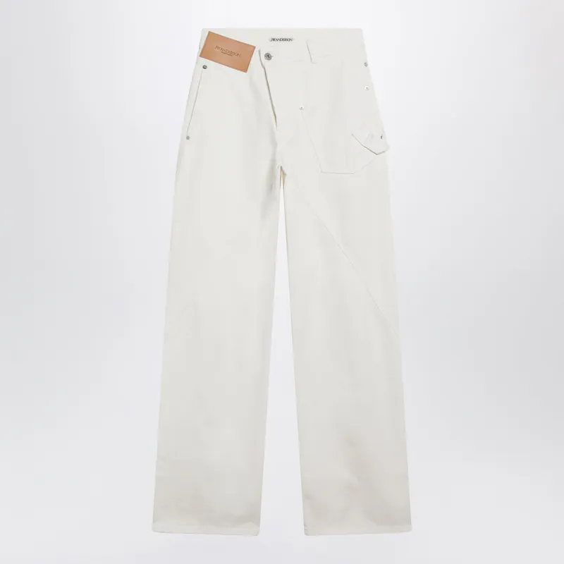 White Twisted Denim Jeans - JW Anderson