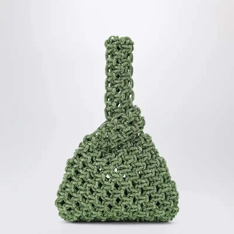 Niky Apple Green Jewel Bag With Crystals - Hibourama