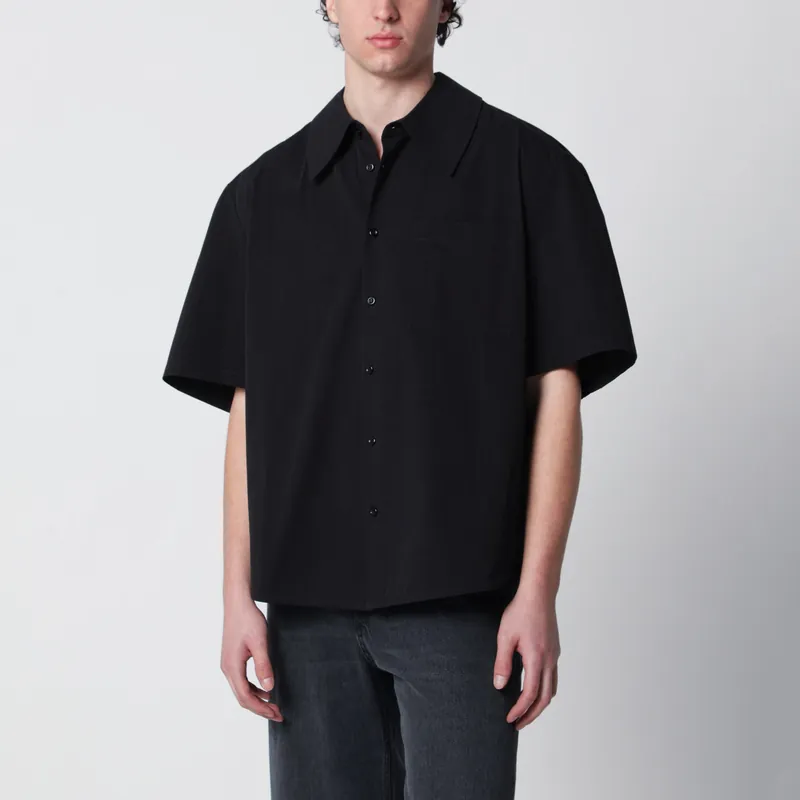 Waylon Black Cotton Poplin Shirt - SéFr