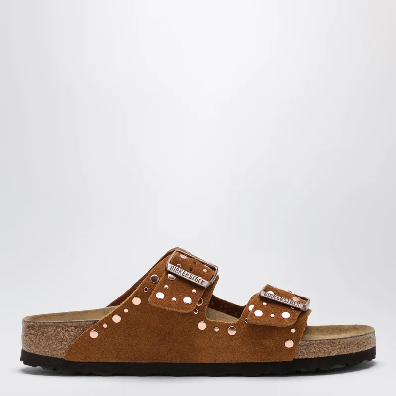 Arizona Rivet Slides In Suede Leather With Studs - Birkenstock
