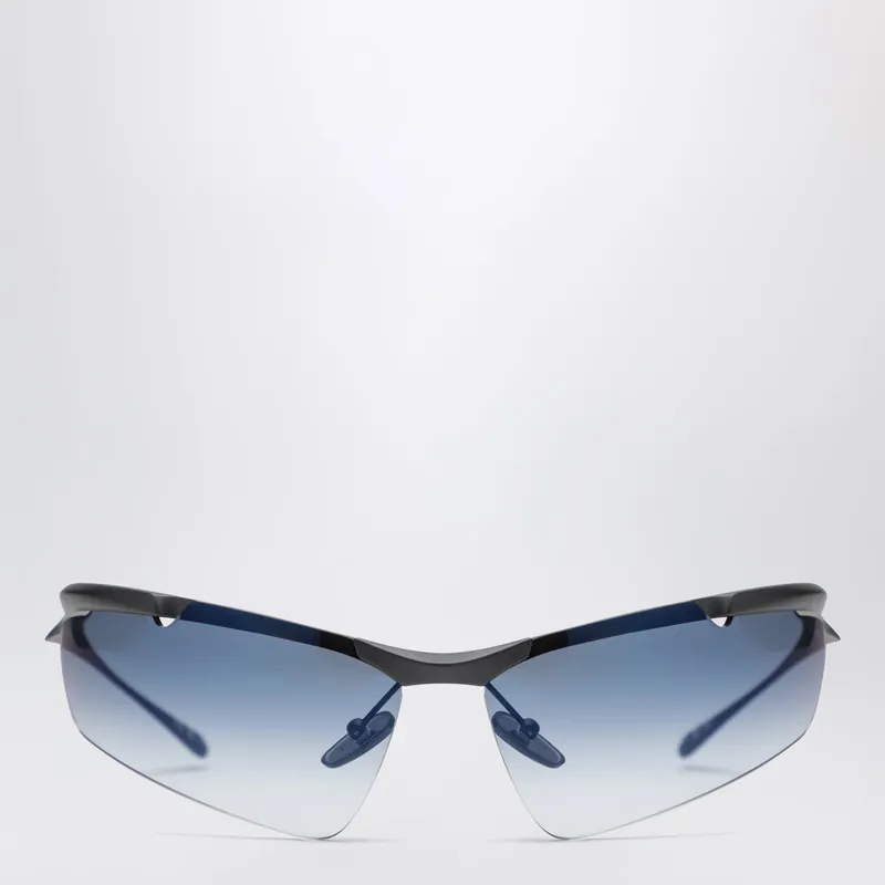 Cat-Eye Boomerang Mirror Blue Sunglasses
