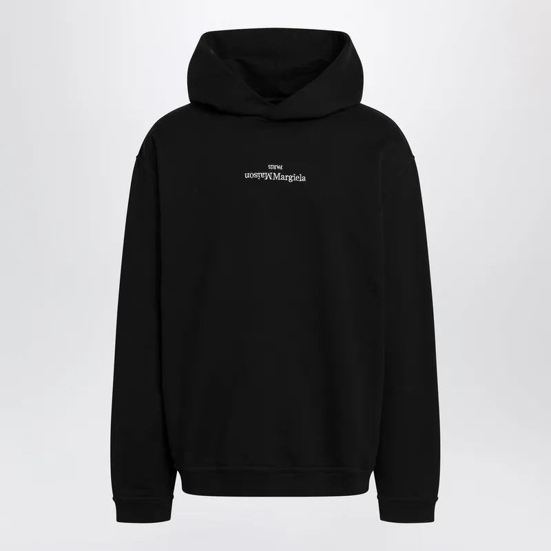 Black Hoodie With Reversed Logo - Maison Margiela