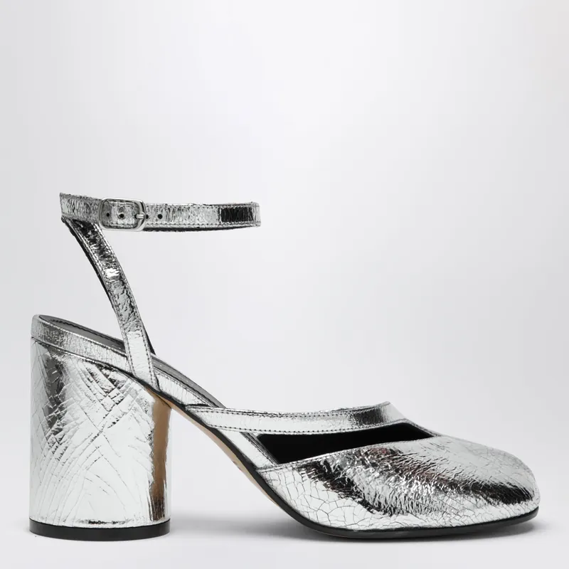 Silver Tabi Sandals In Broken Mirror Finish - Maison Margiela