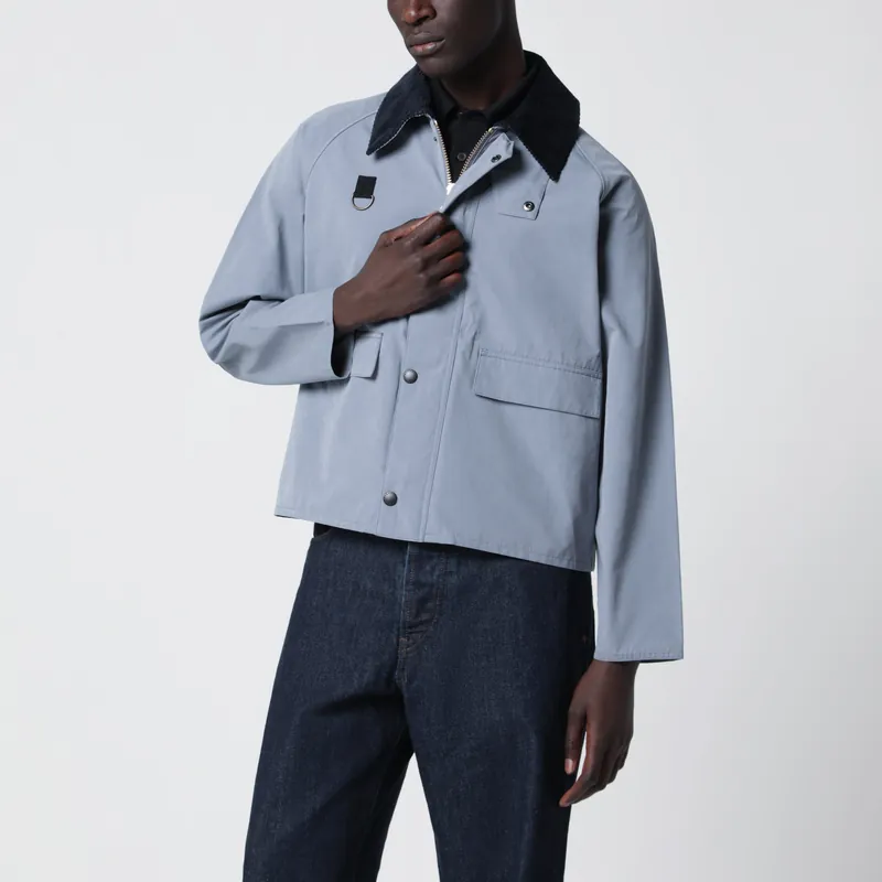 Light Blue Washed Spey Jacket In Cotton Blend - Barbour