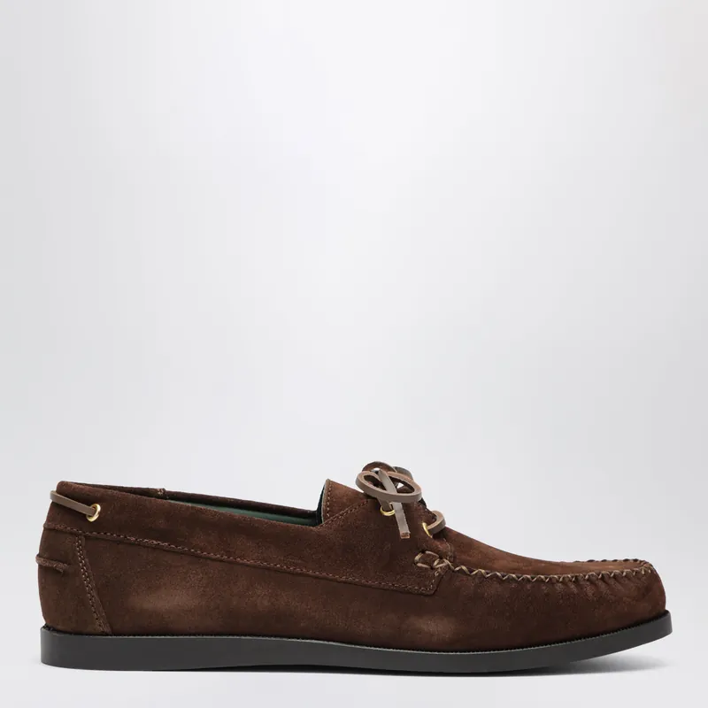 Brown Boat Shoe In Suede - Vinny'S
