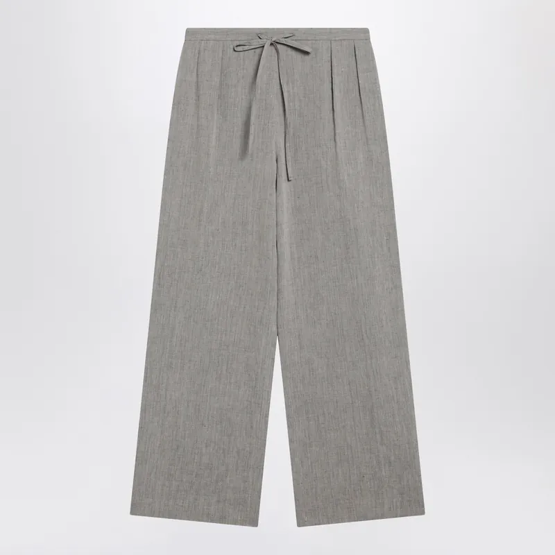 Grey Clark Pleated Trousers - Loulou De Saison