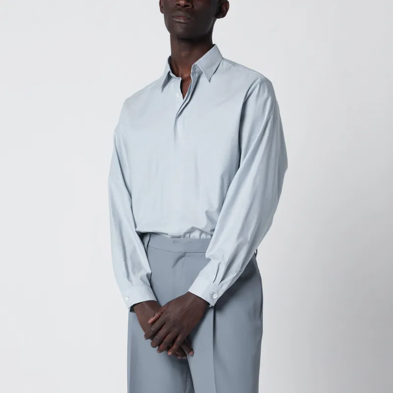 Light Blue Cotton Blend Shirt - Lardini
