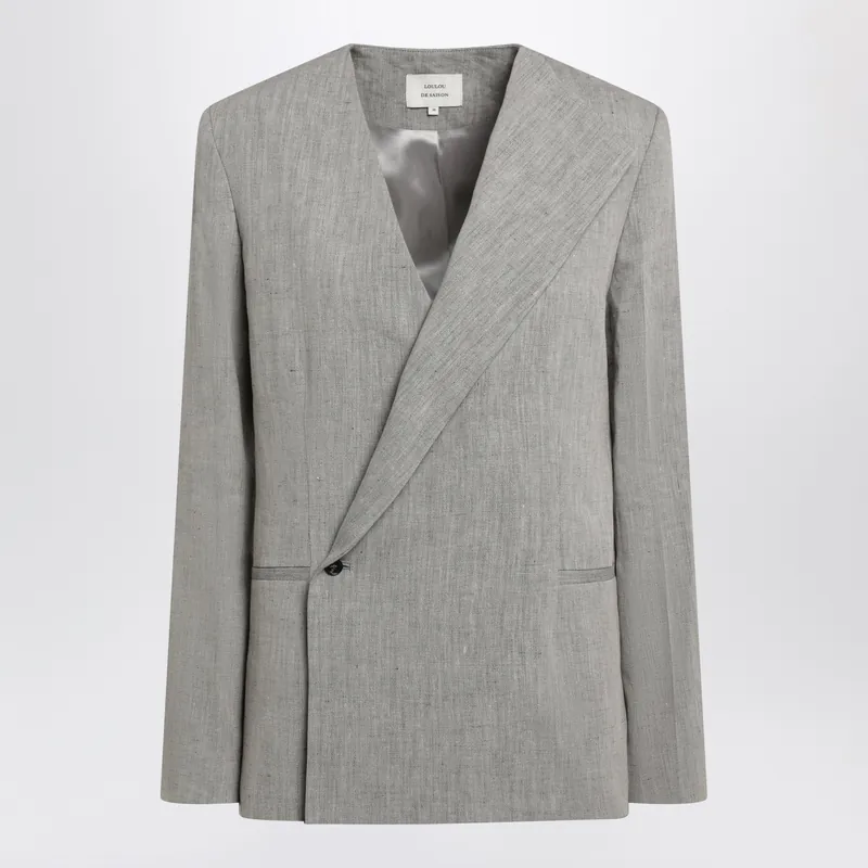 Suna Tailored Jacket With An Asymmetric Opening And Lapel - Loulou De Saison