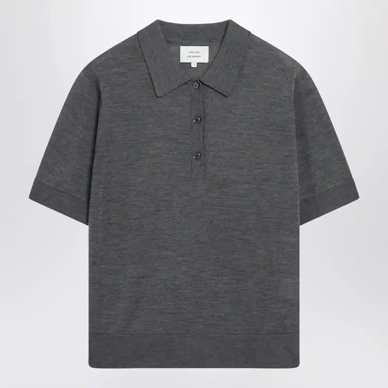 Grey Migo Fluid Cashmere Polo - Loulou De Saison