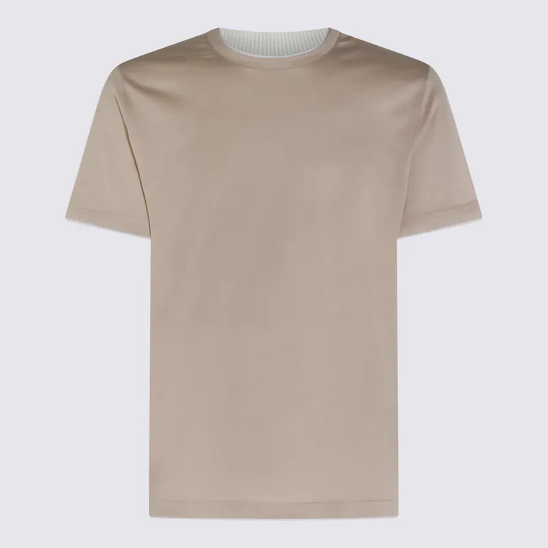 T-Shirts And Polos Tortora-Bianco