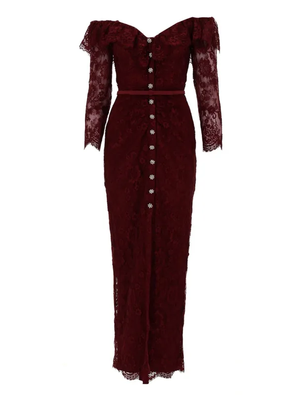 Lace Dress With Jewel Buttons - Self-Portrait