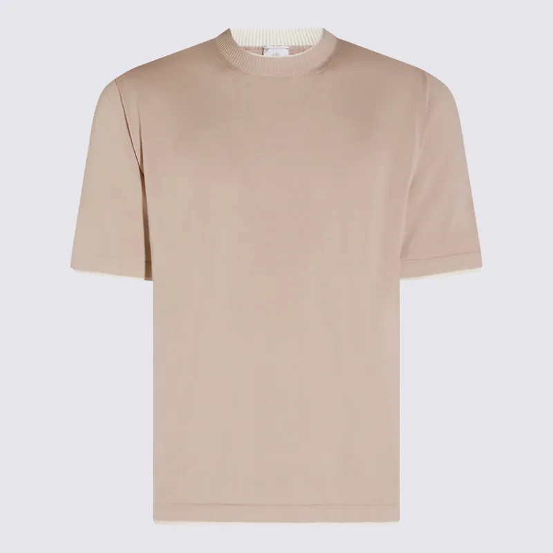 T-Shirts And Polos Sabbia-Bianco