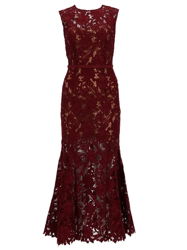 Floral Lace Midi Dress - Self-Portrait