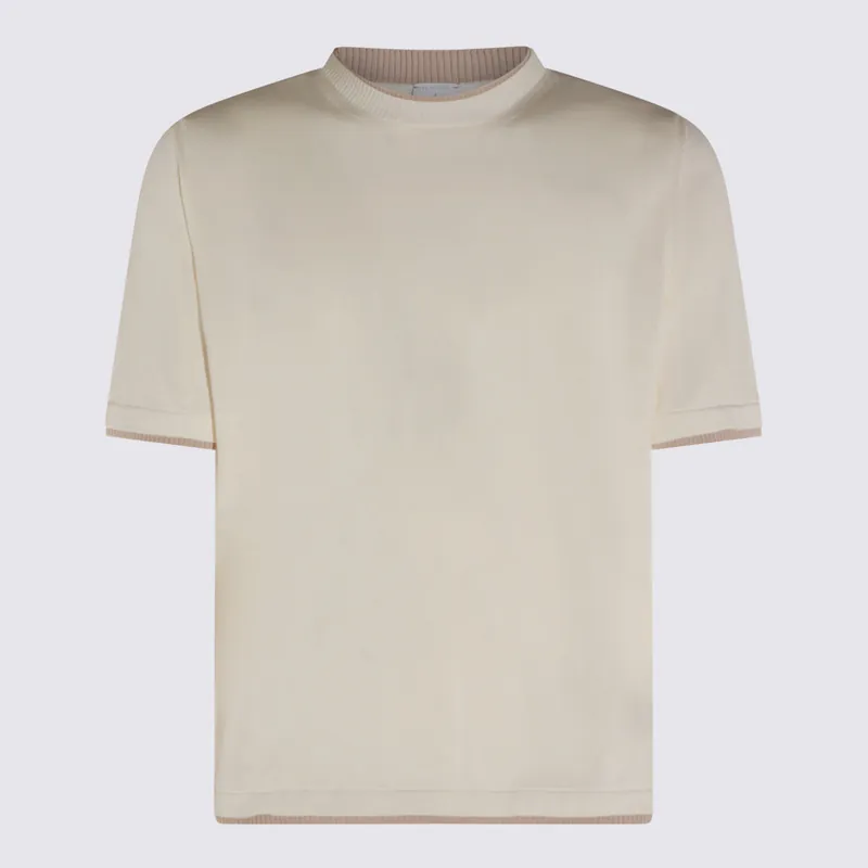T-Shirts And Polos Bianco-Beige