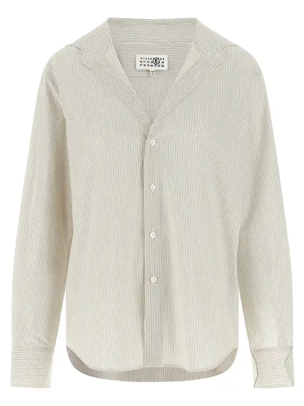 Trompe L'Oeil Collar Shirt Shirt And Blouse Gray - MM6 Maison Margiela