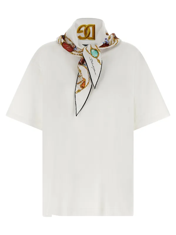 With Scarf T-Shirt White