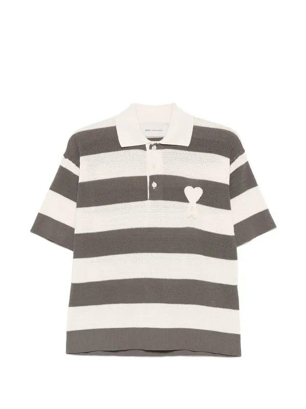 Ami De Coeur Striped Polo Shirt - Ami Paris