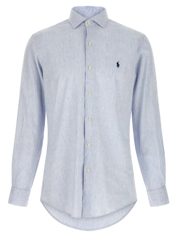 Linen Cotton Shirt Shirt And Blouse Light Blue - Polo Ralph Lauren