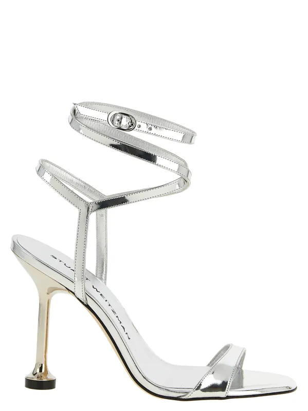 Nudistini Wrap Sandals Silver - Stuart Weitzman