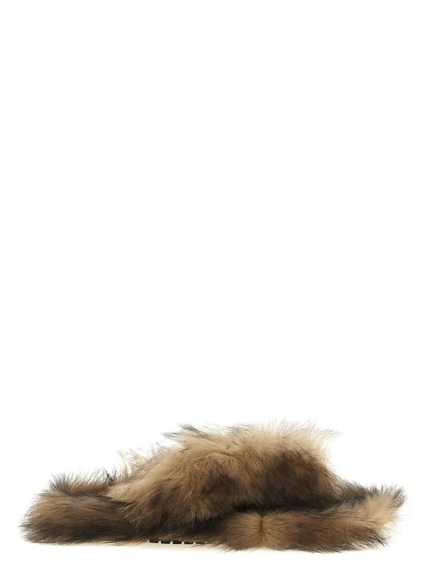 Sheepskin Sandals Brown - Dolce & Gabbana