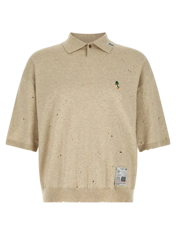 Embroidery Shirt Polo Beige - Maison Mihara Yasuhiro