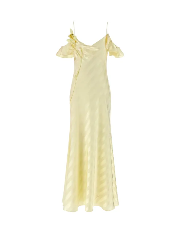 Striped Satin Long Dress - Self-Portrait