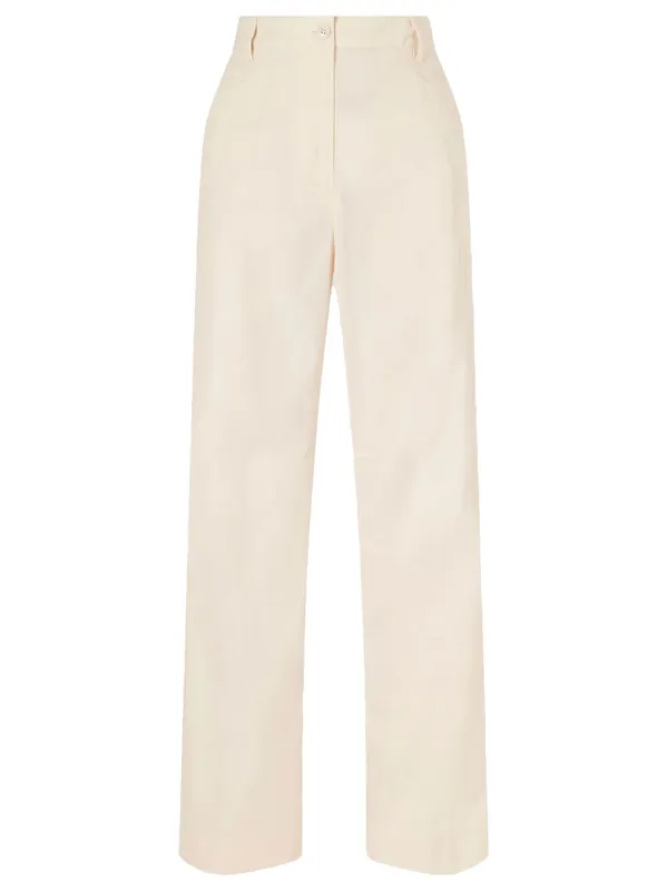 Pincks Straight-Leg Cotton Poplin Pants