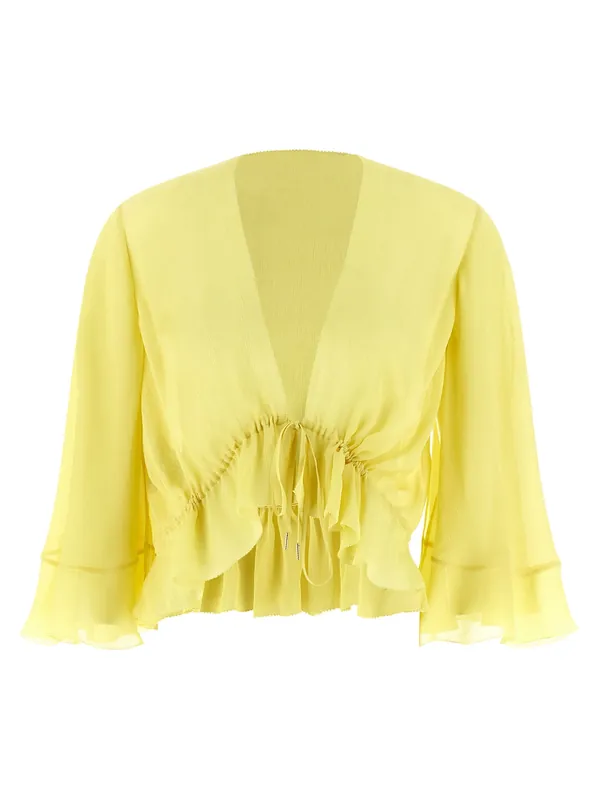 Drawstring Shirt Shirt And Blouse Yellow - Alberta Ferretti
