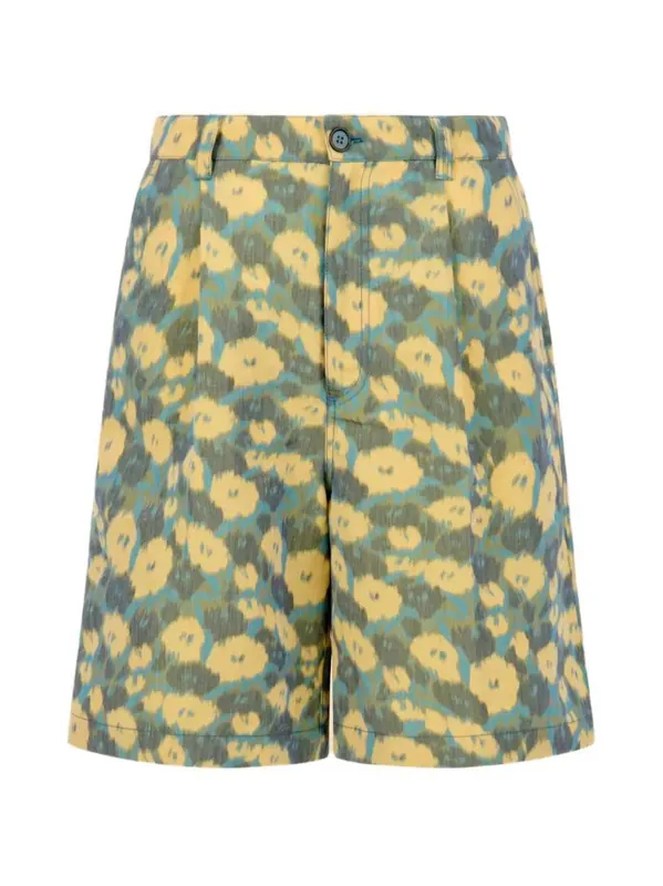 Floral Pleated Shorts - Marni