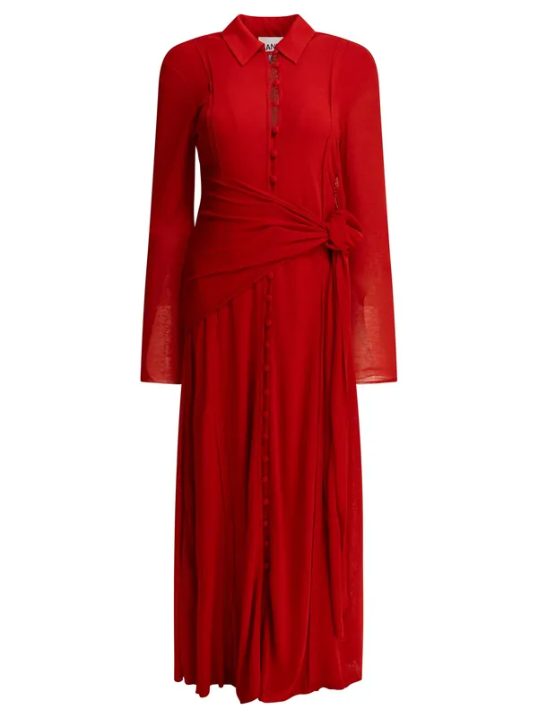 Long Chemise Dress Dresses Red - Ganni