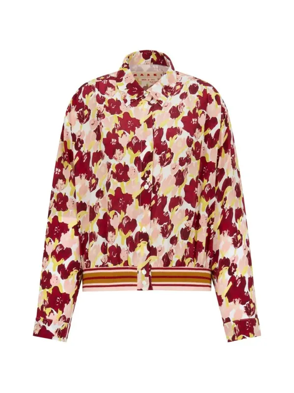 Floral Striped Silk Shirt - Marni