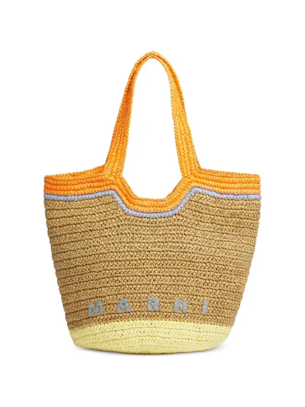 Raffia Logo Shoulder Bag - Marni