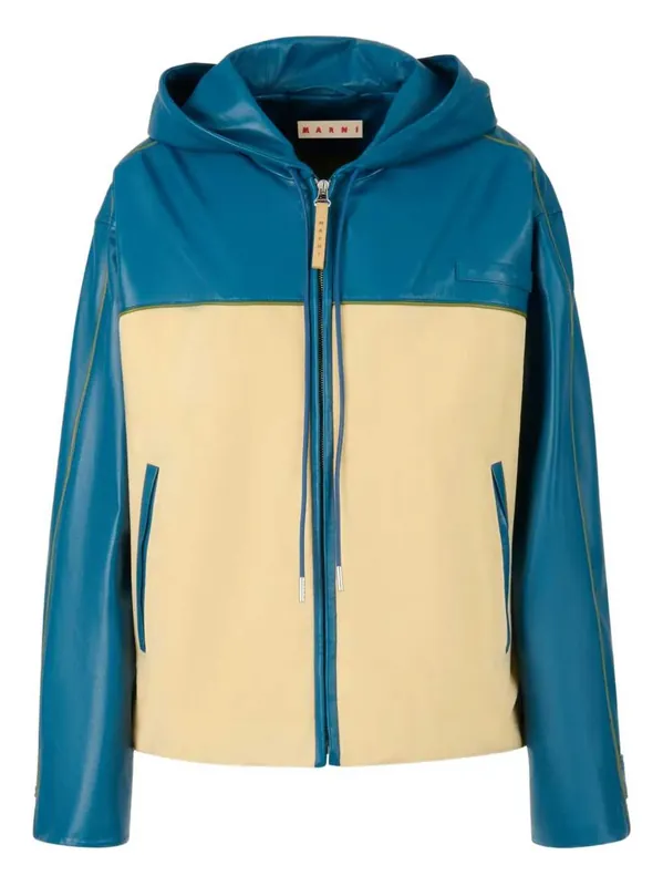 Hooded Leather Jacket - Marni