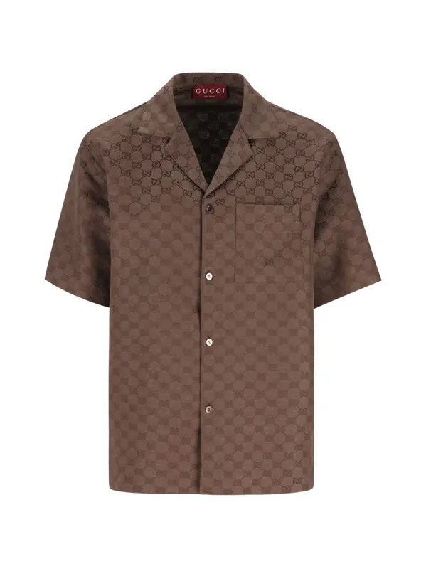 Gg Linen Blend Shirt - Gucci