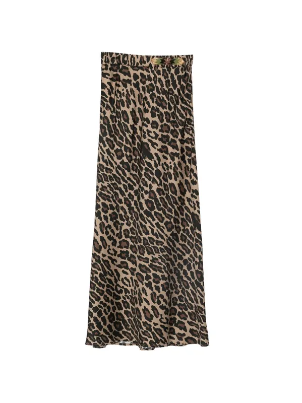 Leopard Print Midi Skirt - Bazar Deluxe