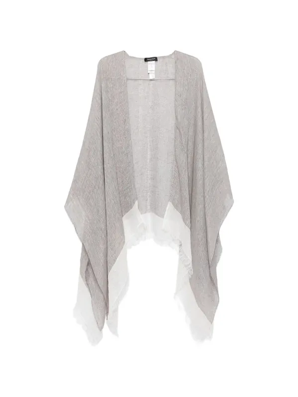 Fringed Linen Poncho - Fabiana Filippi