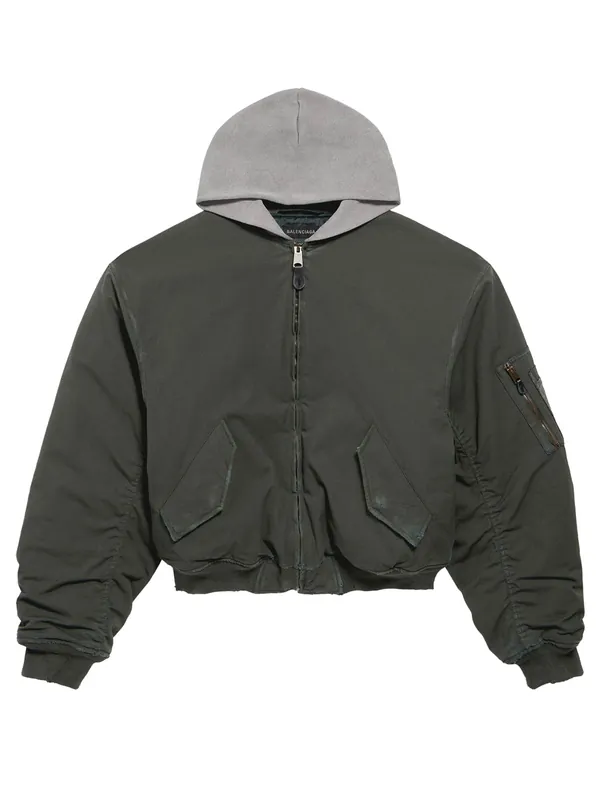 Hooded Standard Canvas Bomber Jacket - Balenciaga