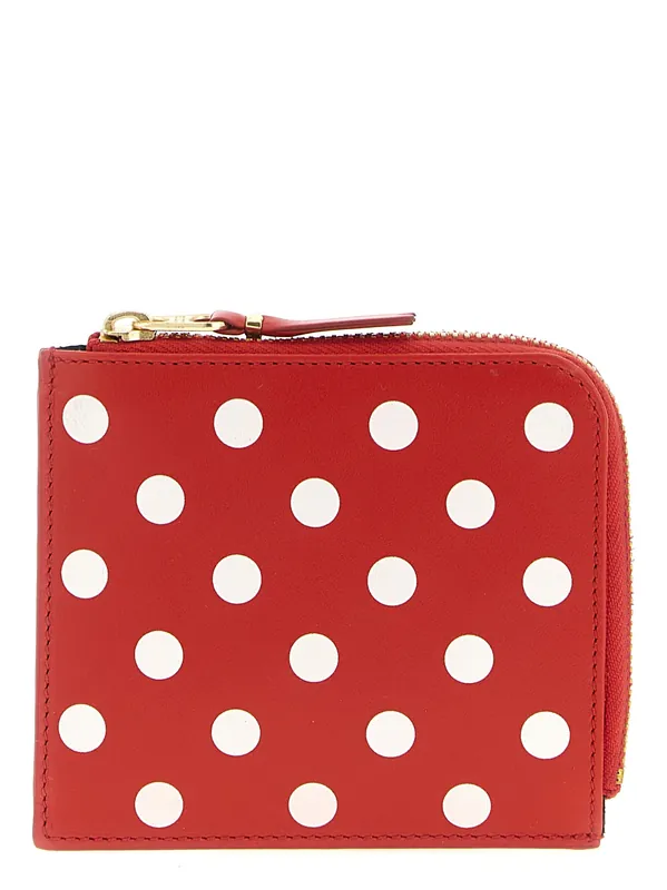 Polka Dots Printed Wallet Wallets And Card Holders Red - Comme Des Garçon