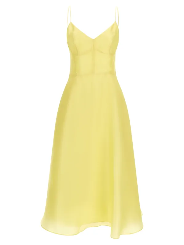 Silk Organza Dress Dresses Yellow - Alberta Ferretti