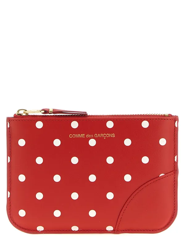 Polka Dots Printed Card Holder Wallets And Card Holders Red - Comme Des Garçon