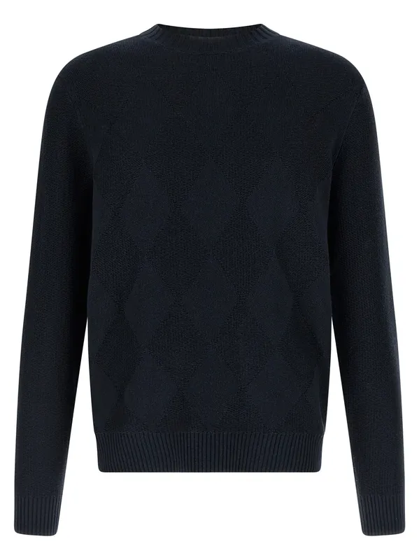Diamond Intarsia Sweater Sweaters And Cardigans Blue - Ballantyne