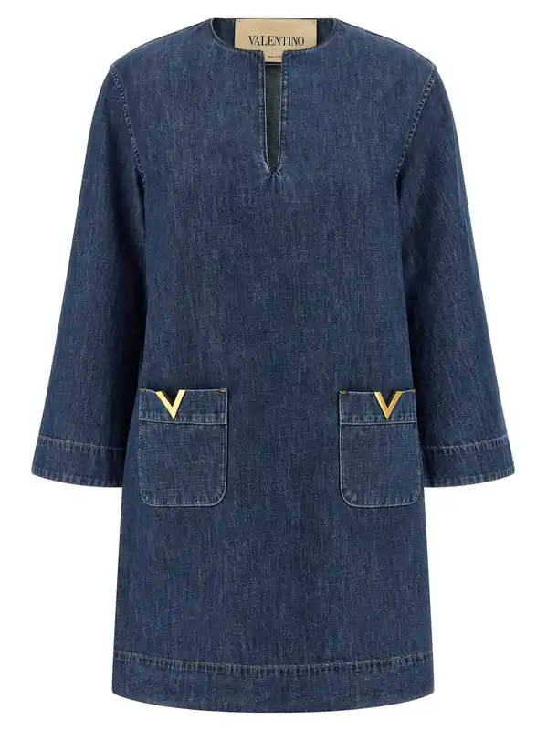 Valentino Garavani Vgold Dress Dresses Blue