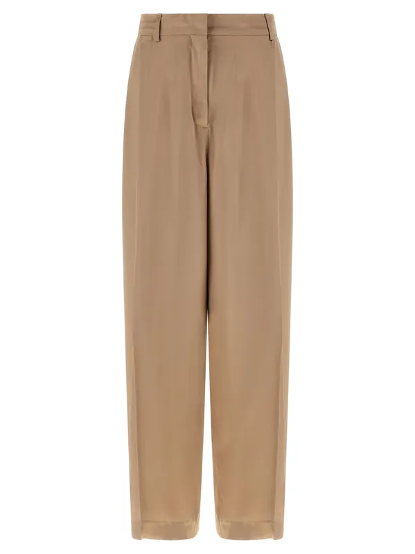 Liquid Satin Pants Beige - Fabiana Filippi