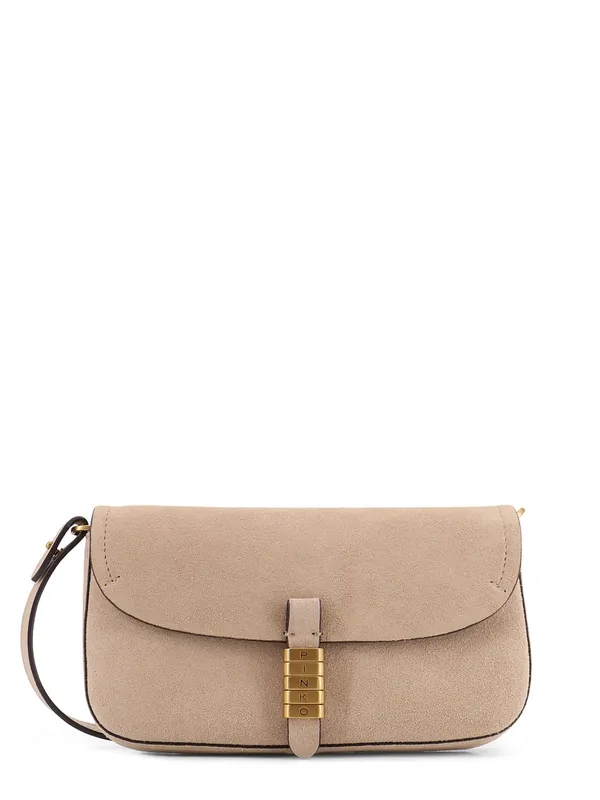 Leather Saddle Flat Crossbody Bag - Pinko