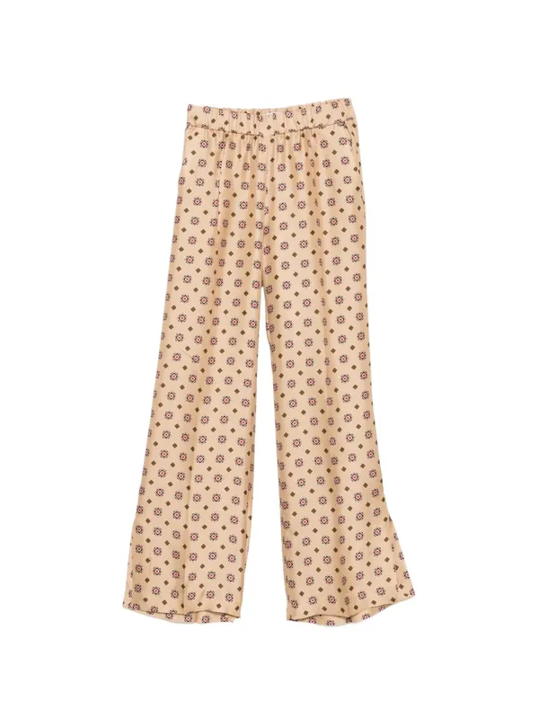 Printed Silk Trousers - Alberto Biani