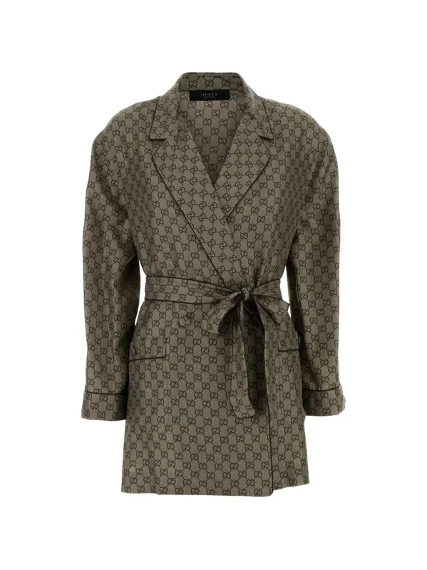 Gg Silk Shirt Jacket - Gucci