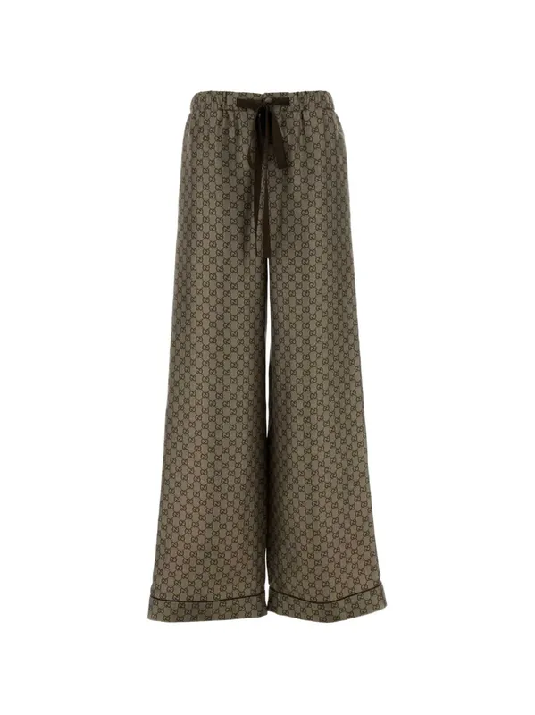 Gg Silk Trousers - Gucci
