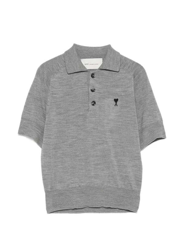 Ami De Coeur Wool Polo Shirt - Ami Paris