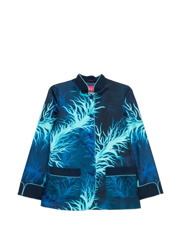 Printed Silk Jacket - F.R.S .