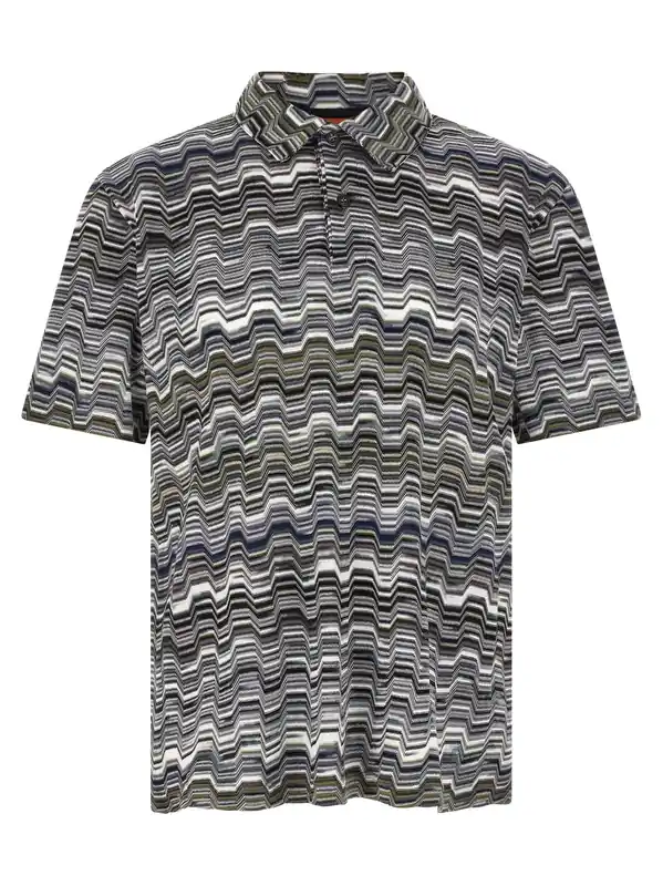 Irregular Zigzag Shirt Polo Green - Missoni